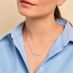 Collier Elixanne Argent Blanc Oxyde De Zirconium