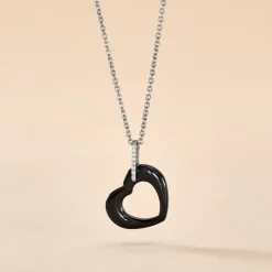 Collier Elodie Argent Blanc Oxyde De Zirconium Et Céramique