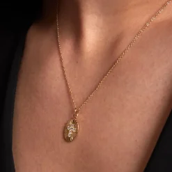 Collier Embrasement Plaqué Or Jaune Oxyde De Zirconium