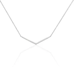Collier Emea Argent Blanc Oxyde De Zirconium