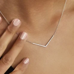 Collier Emea Argent Blanc Oxyde De Zirconium