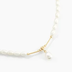 Collier Emma-lisa Or Jaune Perle De Culture