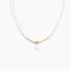 Collier Emma-lisa Or Jaune Perle De Culture