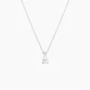 Collier Enis Or Blanc Oxyde De Zirconium Et Olivine