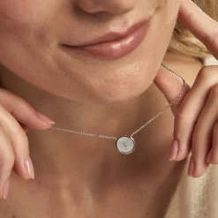 Collier Erina Argent Blanc Nacre Oxyde De Zirconium