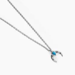 Collier Estrid Argent Blanc Turquoise