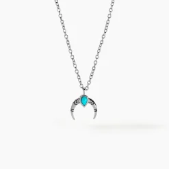 Collier Estrid Argent Blanc Turquoise