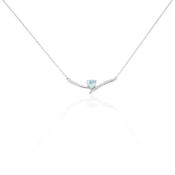 Collier Eva Or Blanc Topaze Et Oxyde De Zirconium