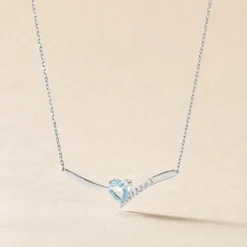 Collier Eva Or Blanc Topaze Et Oxyde De Zirconium