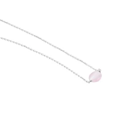 Collier Evren Argent Blanc Quartz Rose