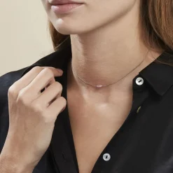 Collier Evren Argent Blanc Quartz Rose