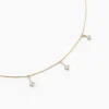 Collier Falling Star Or Jaune Oxyde De Zirconium