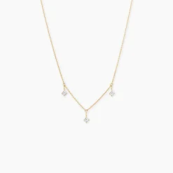 Collier Falling Star Or Jaune Oxyde De Zirconium