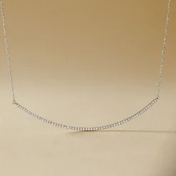 Collier Fanchette Or Blanc Diamant