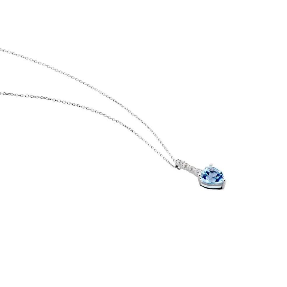 Collier Fany Or Blanc Topaze Et Oxyde De Zirconium