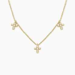 Collier Fatos Plaqué Or Jaune Oxyde De Zirconium