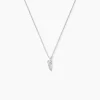 Collier Feath Argent Blanc Oxyde De Zirconium