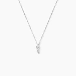 Collier Feath Argent Blanc Oxyde De Zirconium