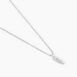 Collier Feath Argent Blanc Oxyde De Zirconium