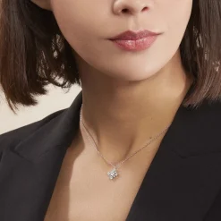 Collier Flocon Argent Blanc Oxyde De Zirconium