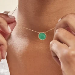 Collier Florica Or Jaune Malachite