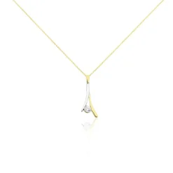 Collier Formev Or Bicolore Oxyde De Zirconium