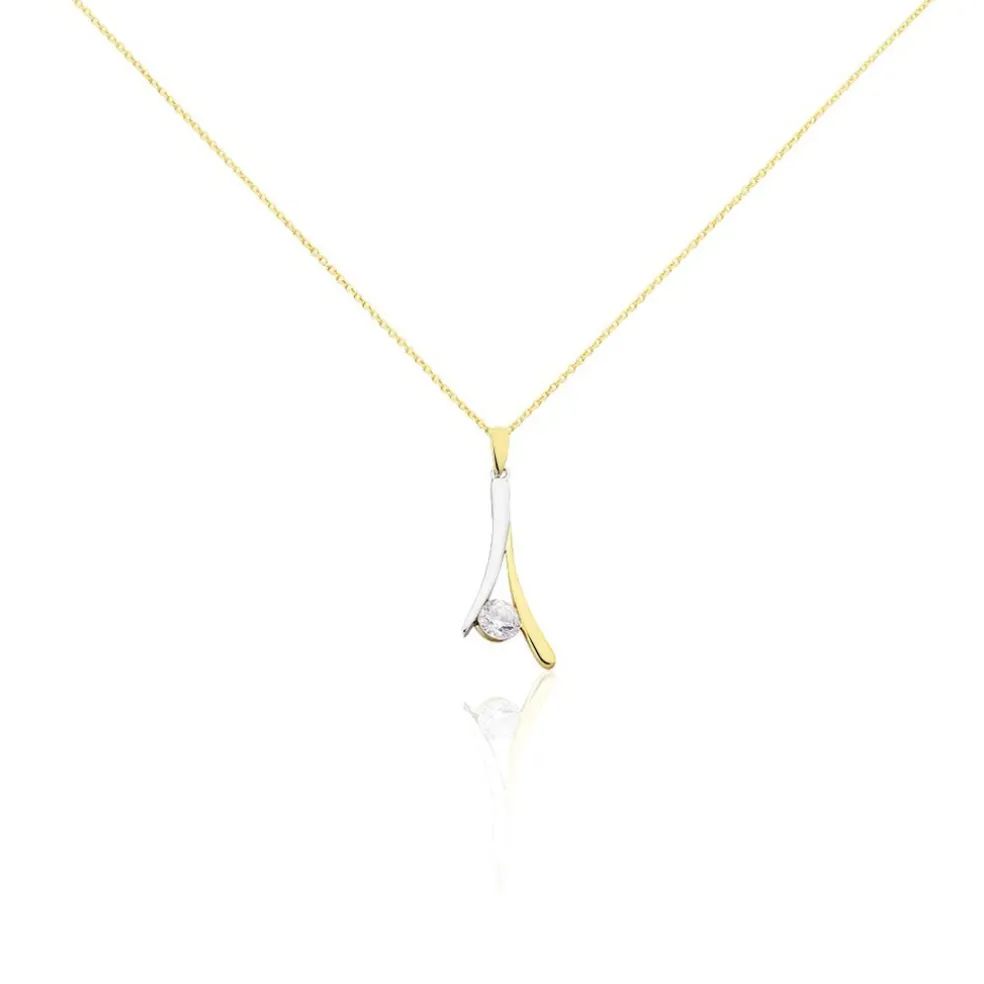 Collier Formev Or Bicolore Oxyde De Zirconium