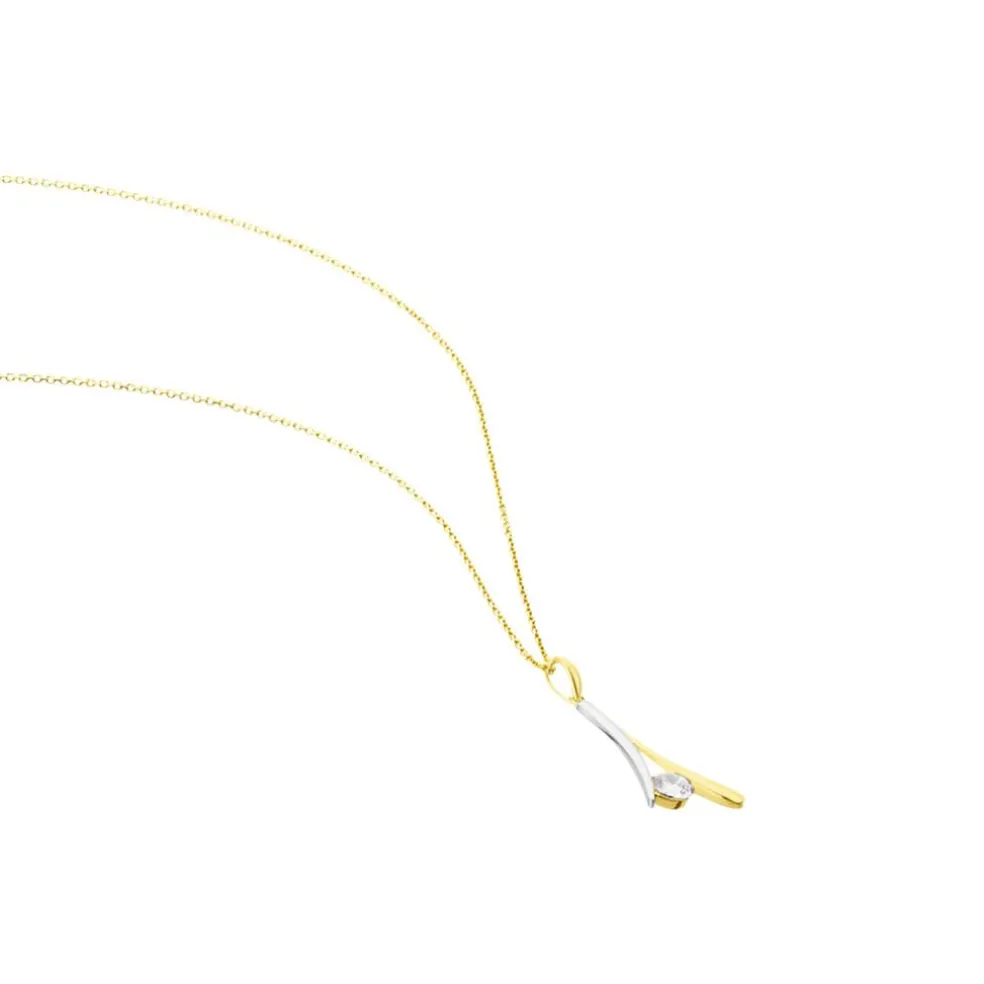 Collier Formev Or Bicolore Oxyde De Zirconium