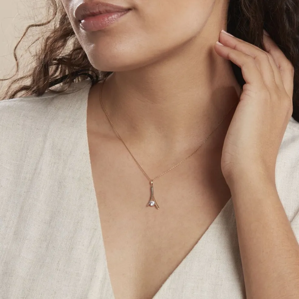 Collier Formev Or Bicolore Oxyde De Zirconium