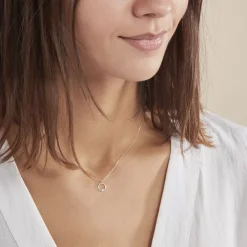 Collier Gisa Jaune Diamant Blanc