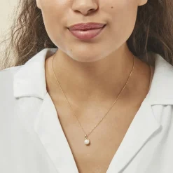 Collier Gladdie Or Jaune Perle De Culture