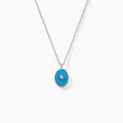 Collier Goddess Argent Blanc Turquoise