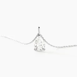 Collier Goutte Or Blanc Oxyde De Zirconium