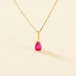Collier Goutte Or Jaune Rubis