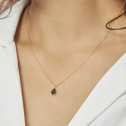Collier Goutte Or Jaune Saphir