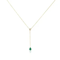 Collier Gracilia Or Jaune Emeraude Diamant