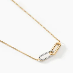 Collier Graphic Lines Or Jaune Oxyde De Zirconium