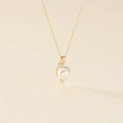 Collier Grazilla Or Bicolore Perle De Culture Et Diamant