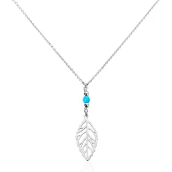 Collier Grethel Argent Blanc Turquoise