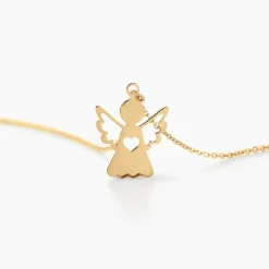 Collier Hallie Ange Et Coeur Or Jaune