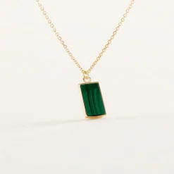 Collier Hallie Or Jaune Malachite