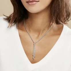 Collier Haziza Argent Blanc