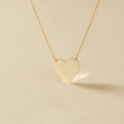 Collier Helenia Coeur Gravable Or Jaune