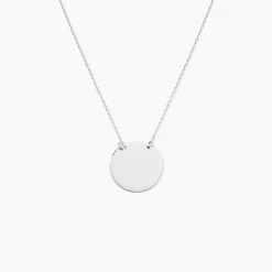 Collier Helenia Pastille Gravable Or Blanc
