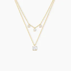 Collier Hermanni Or Jaune Oxyde De Zirconium