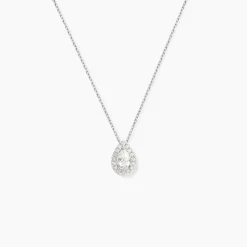 Collier Hildana Or Blanc Oxyde De Zirconium