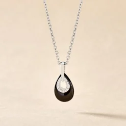 Collier Héléane Argent Blanc Céramique Et Oxyde De Zirconium