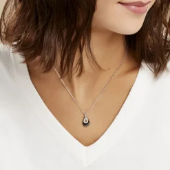 Collier Héléane Argent Blanc Céramique Et Oxyde De Zirconium