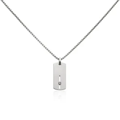 Collier Iefan Acier Blanc Oxyde De Zirconium