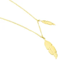 Collier Indian Nature Feuilles Or Jaune